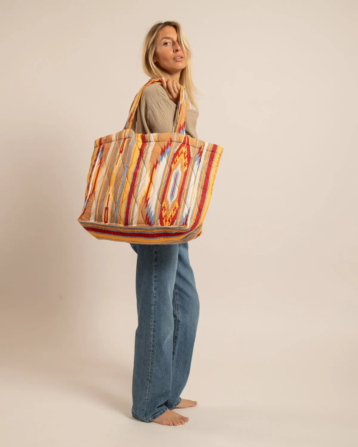 AOKYANOS Philadelphie Koda sac cabas beige matelassé