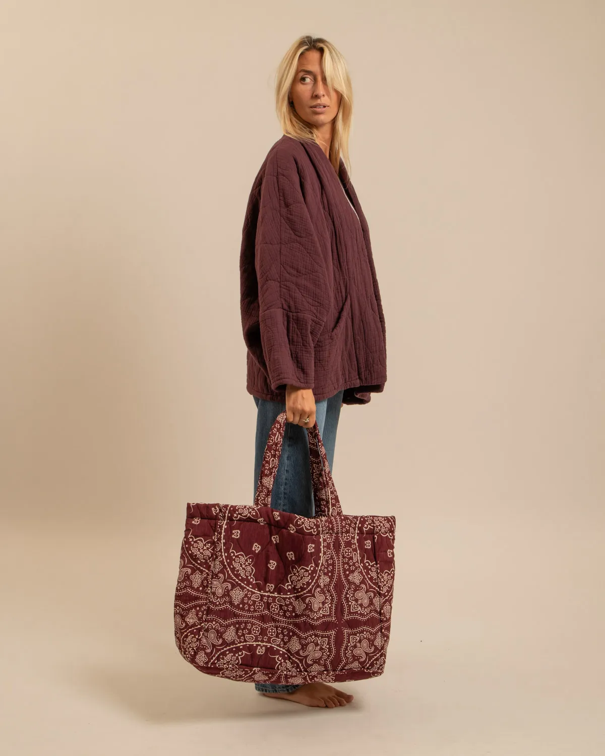 Aokyanos Philadelphie Bandana sac bordeaux matelassé