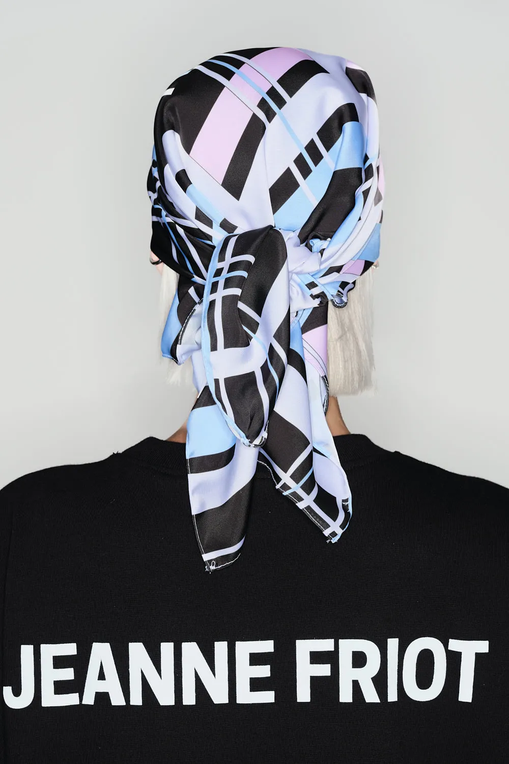 Jeanne Friot Flag foulard satin tartan trans