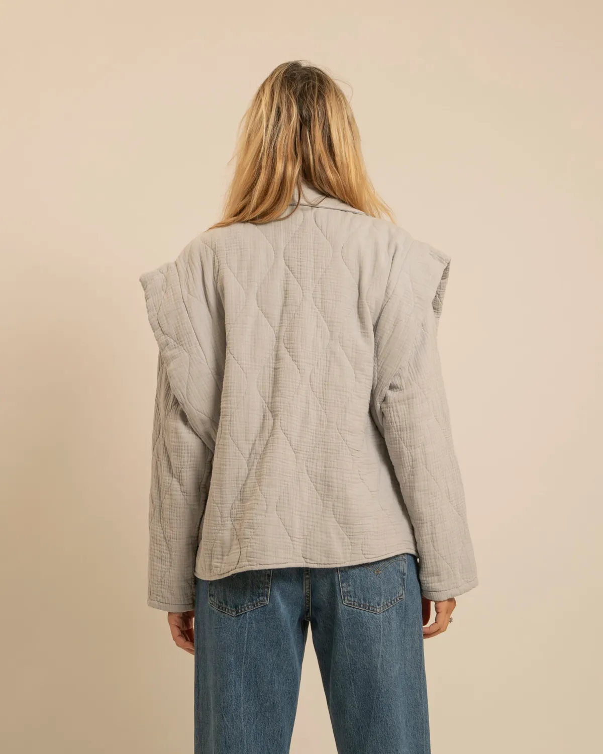 AOKYANOS San Francisco Gris veste kimono coton taille unique