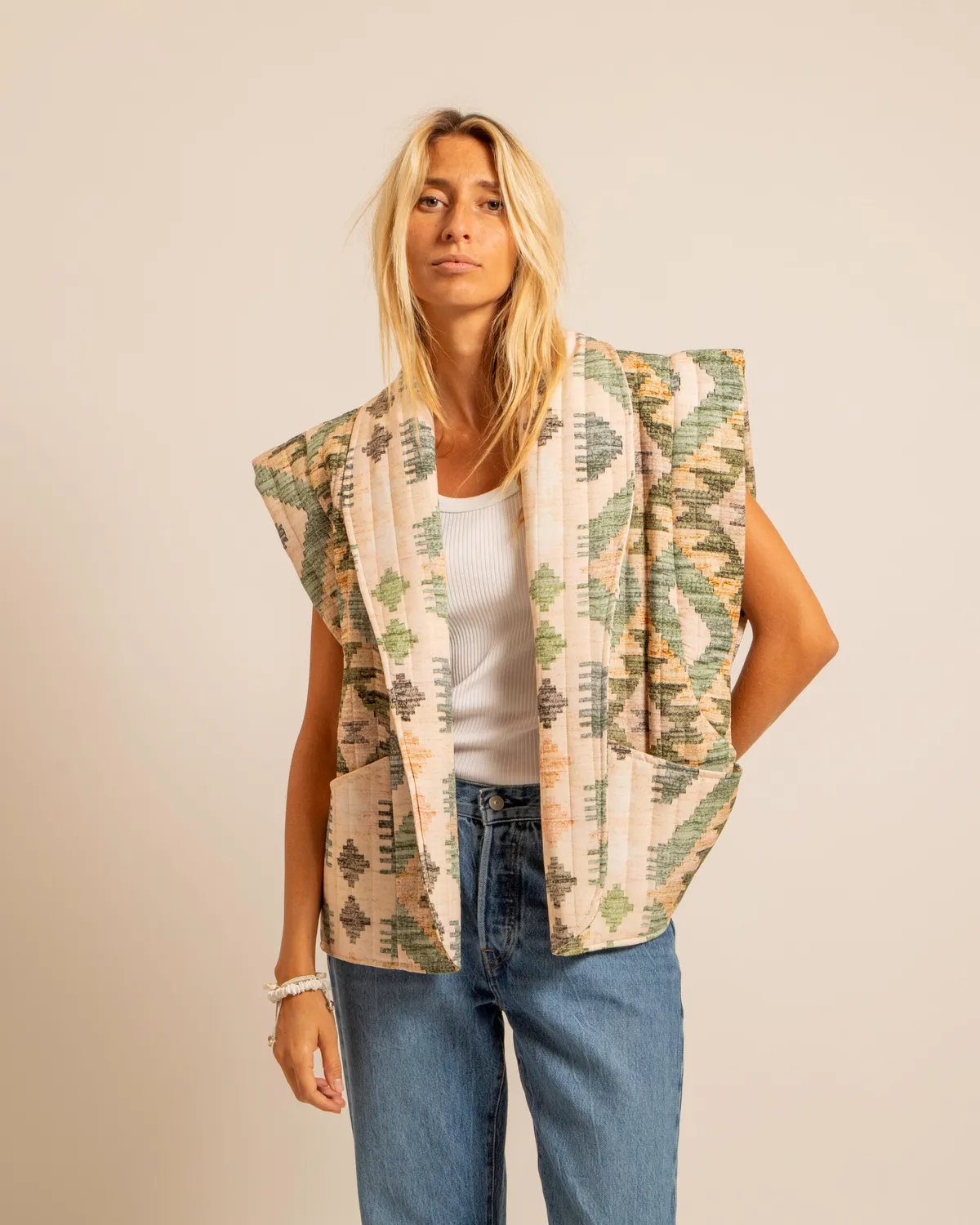 AOKYANOS Brooklyn Cipola Kaki gilet matelassé