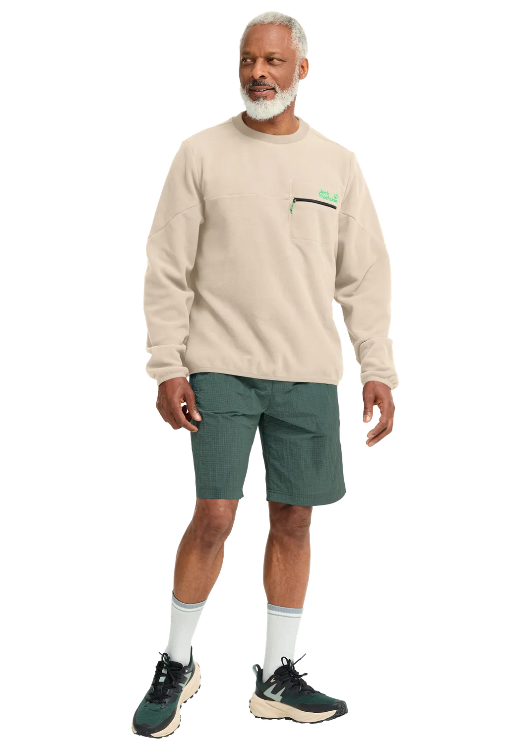 Jack Wolfskin Find the Wild sweat homme col rond poche zippée