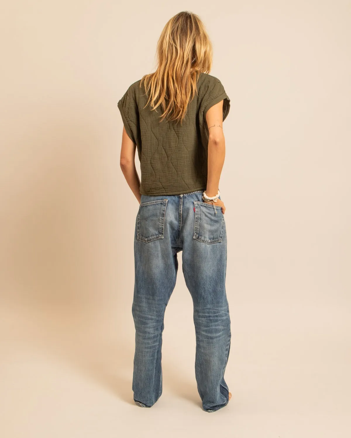 AOKYANOS Manhattan Kaki crop top coton taille unique