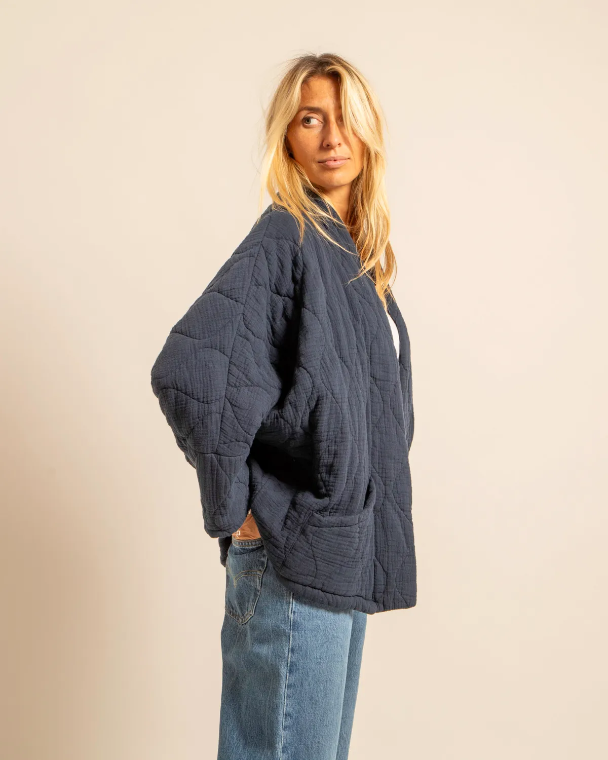 AOKYANOS Chicago Nuit veste kimono coton taille unique