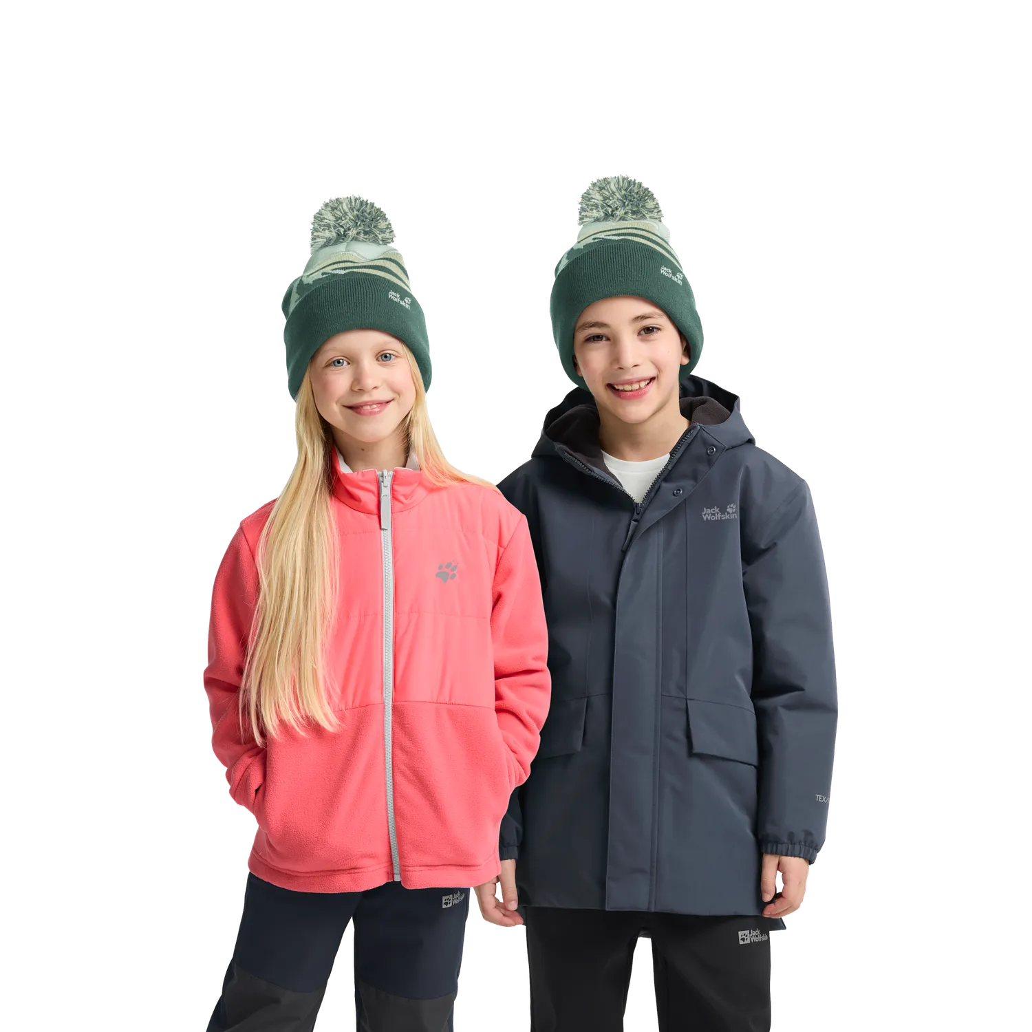 Jack Wolfskin Stripy Pompom Beanie K bonnet enfant chaud