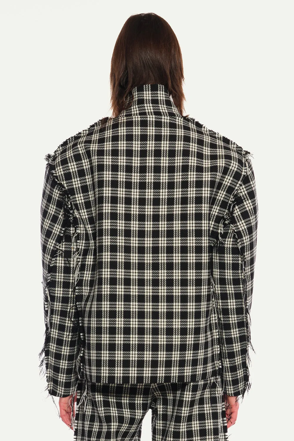 JEANNE FRIOT Tartan Suit Jacket veste laine oversize