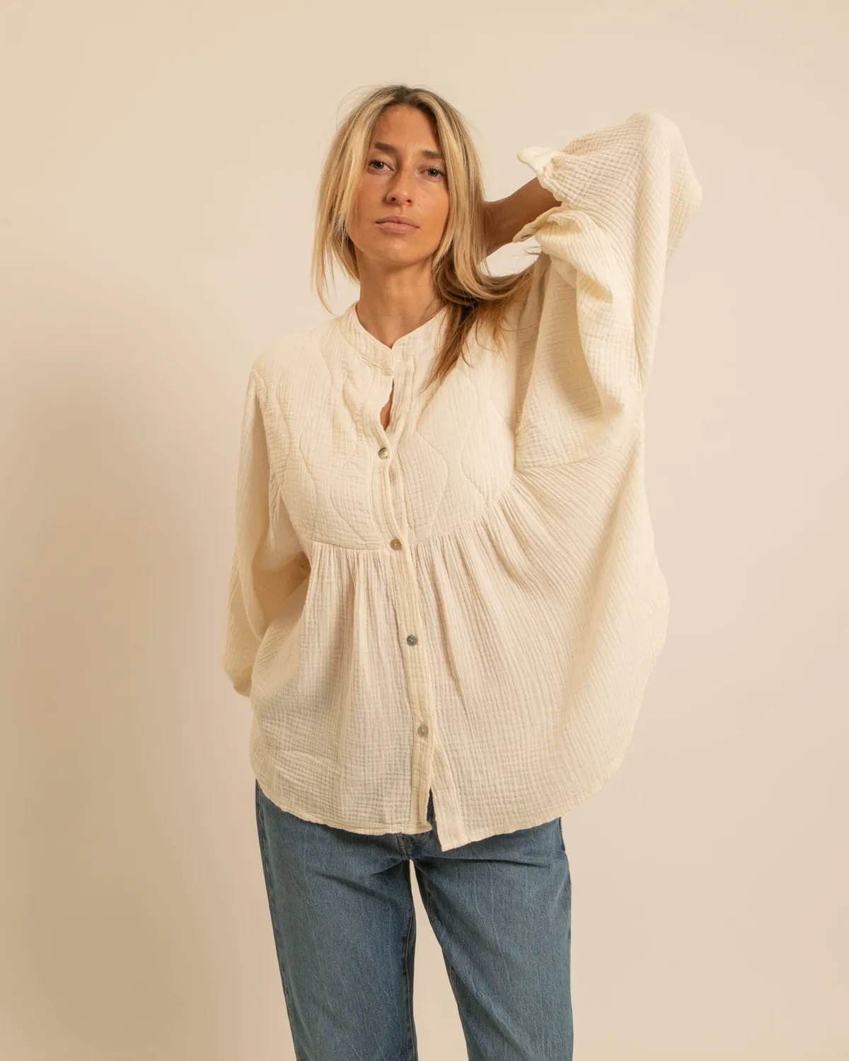 AOKYANOS Los Angeles chemise crème taille unique