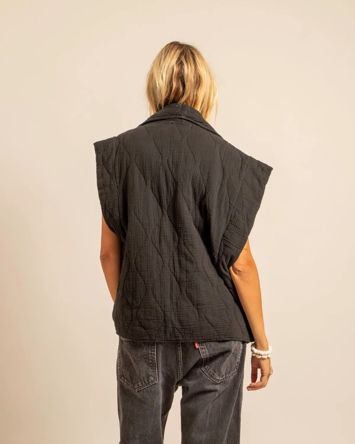AOKYANOS Brooklyn gilet noir coton taille unique