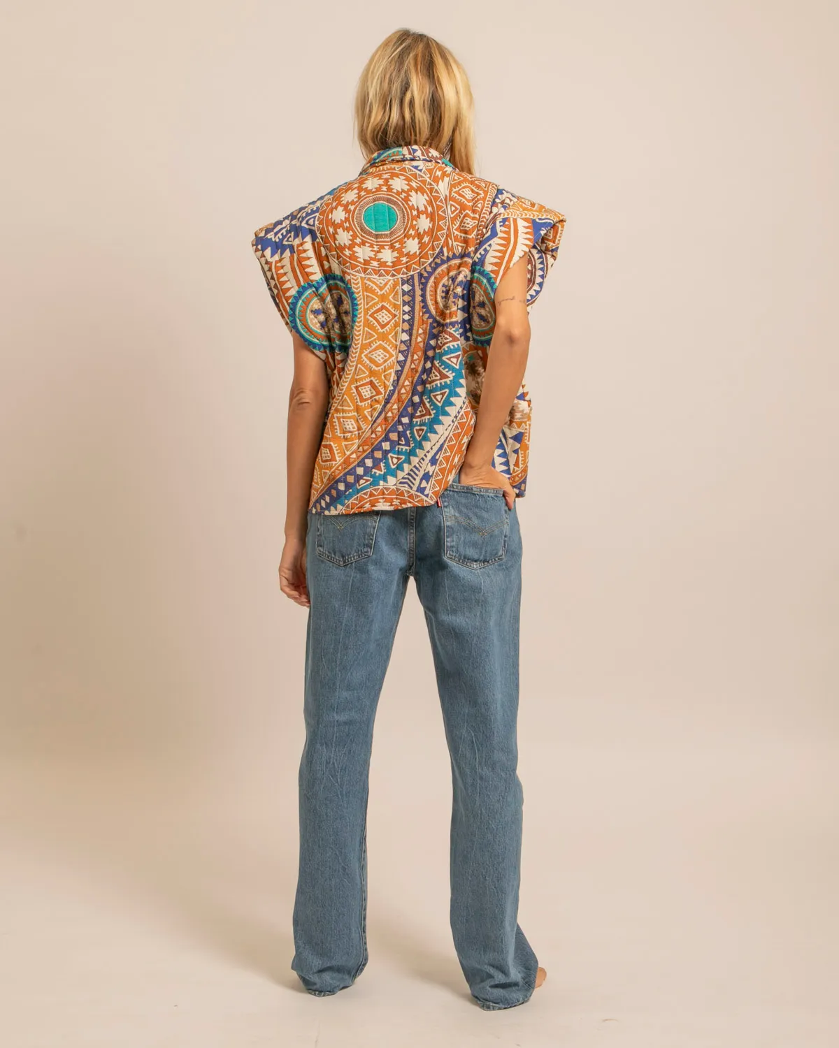 AOKYANOS Brooklyn Nazcas gilet bleu viscose