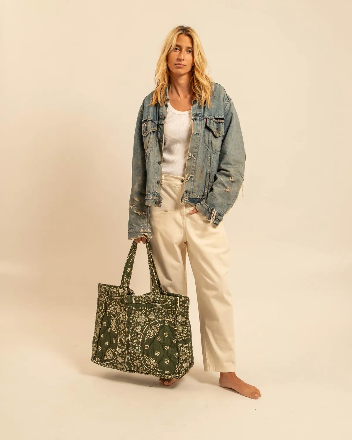 AOKYANOS Philadelphie Bandana Kaki sac matelassé