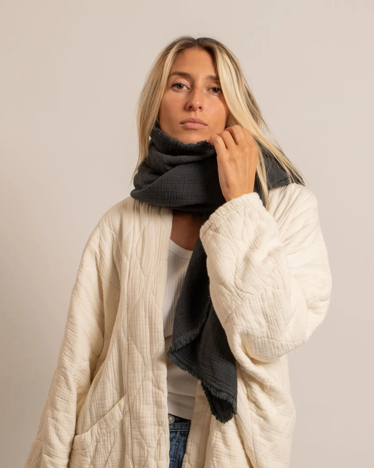 AOKYANOS Toronto Anthracite chèche coton surpiqué