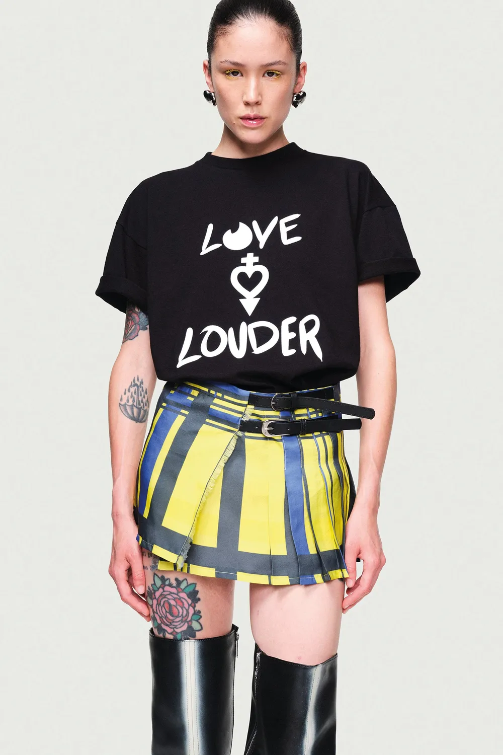 JEANNE FRIOT Love Louder tee coton recyclé blanc