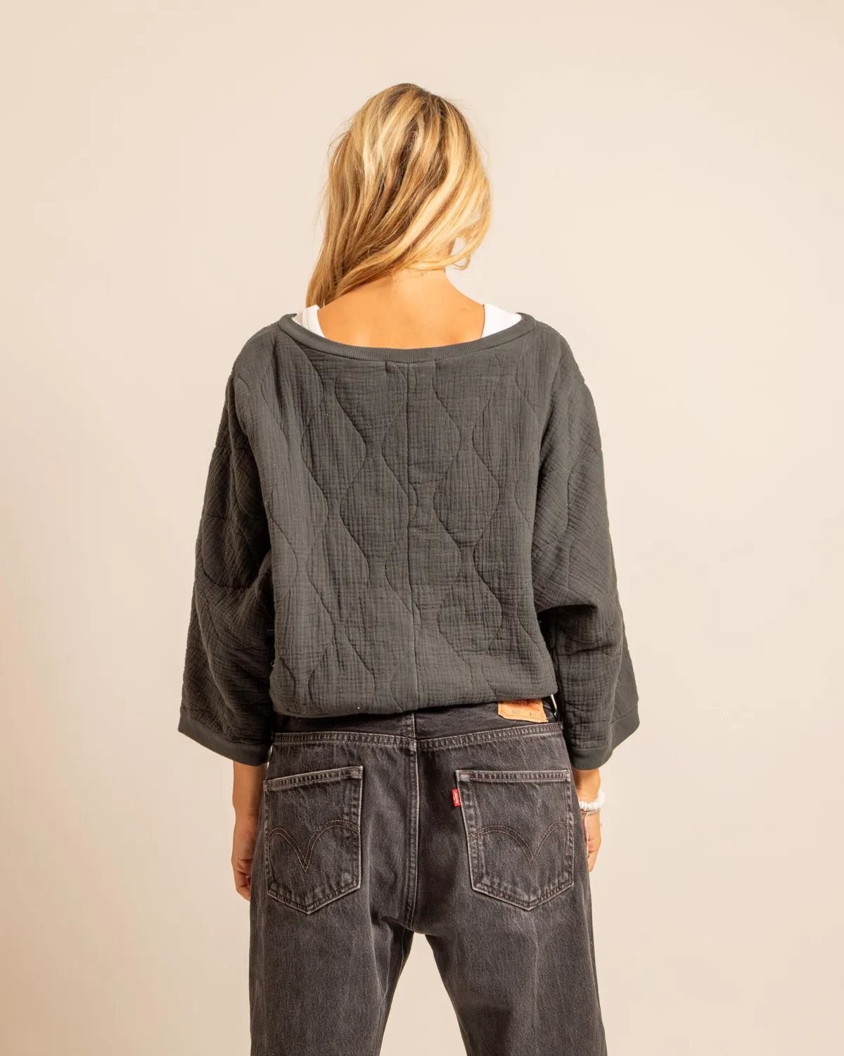 AOKYANOS Memphis sweat anthracite matelassé coton