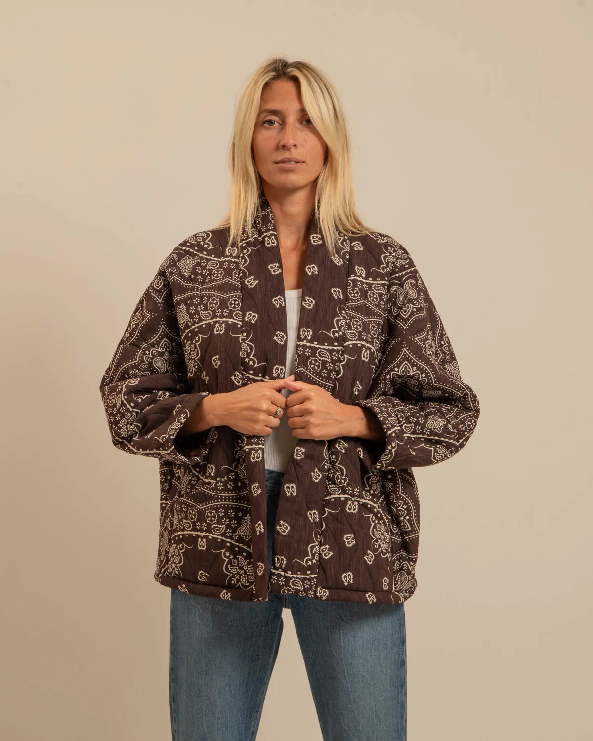 AOKYANOS Chicago Bandanas Chocolat kimono matelassé