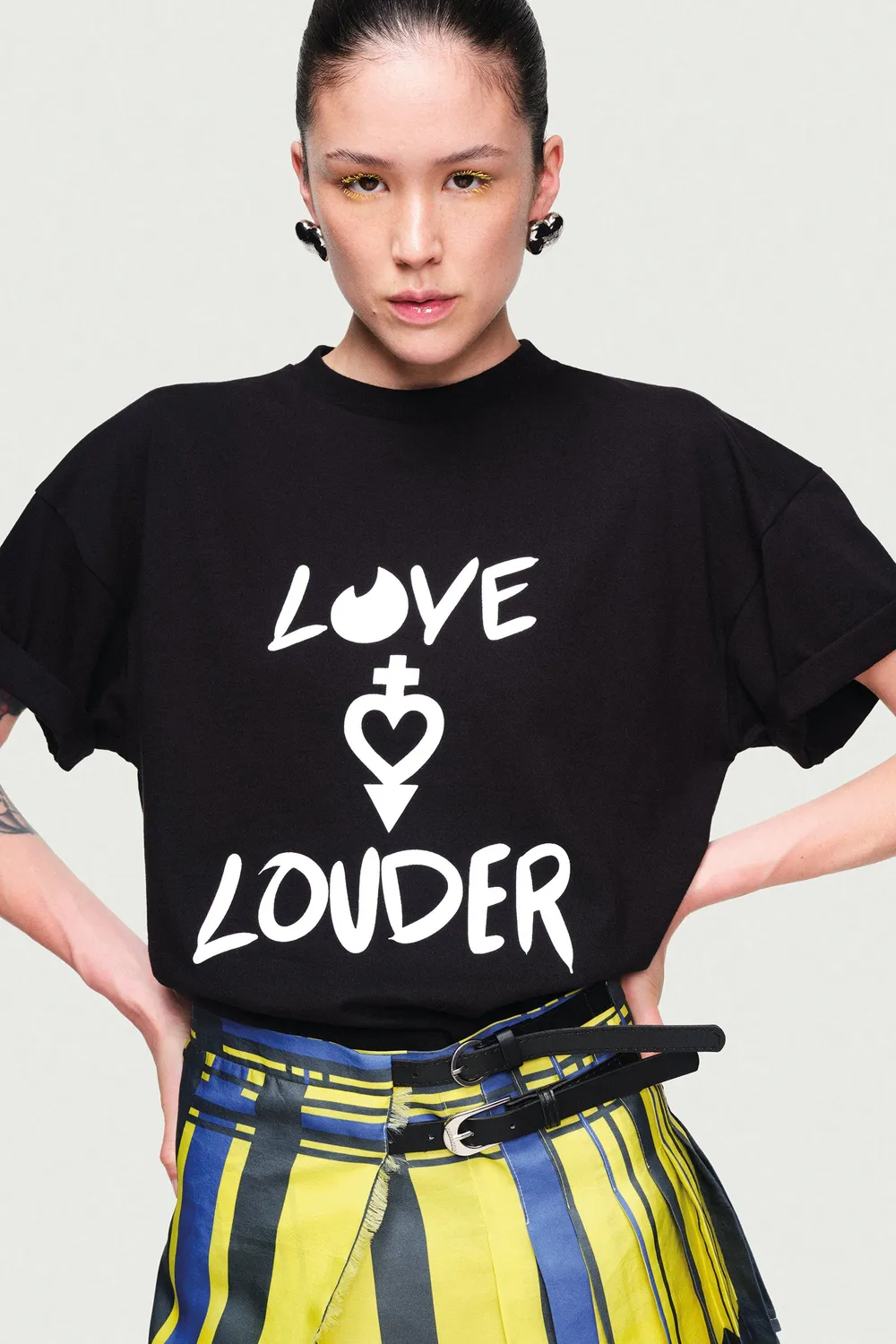 JEANNE FRIOT Love Louder tee coton recyclé blanc