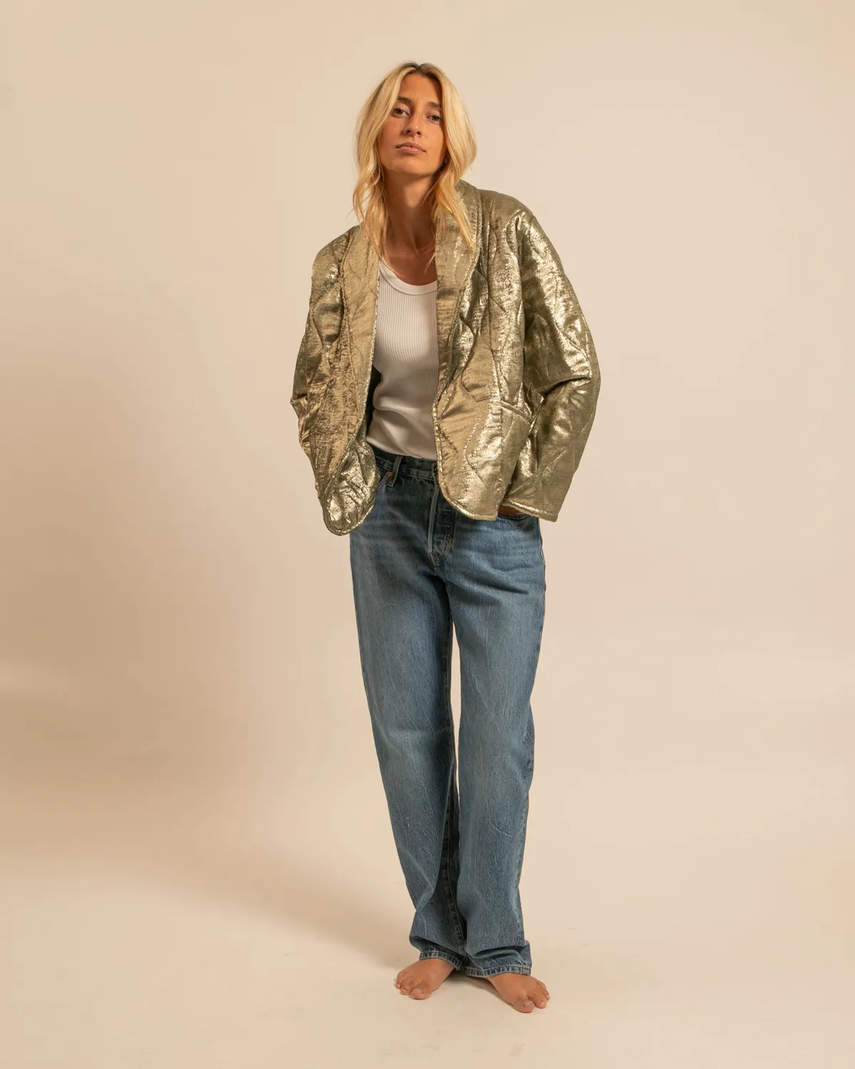 Aokyanos Cuba Kaki kimono irisé polyester taille unique