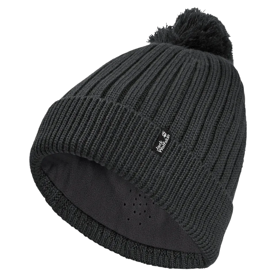 Jack Wolfskin Pom Pom Beanie bonnet laine coupe-vent M