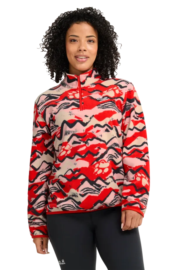 Jack Wolfskin Paw Era 100 Print polaire femme demi-zip