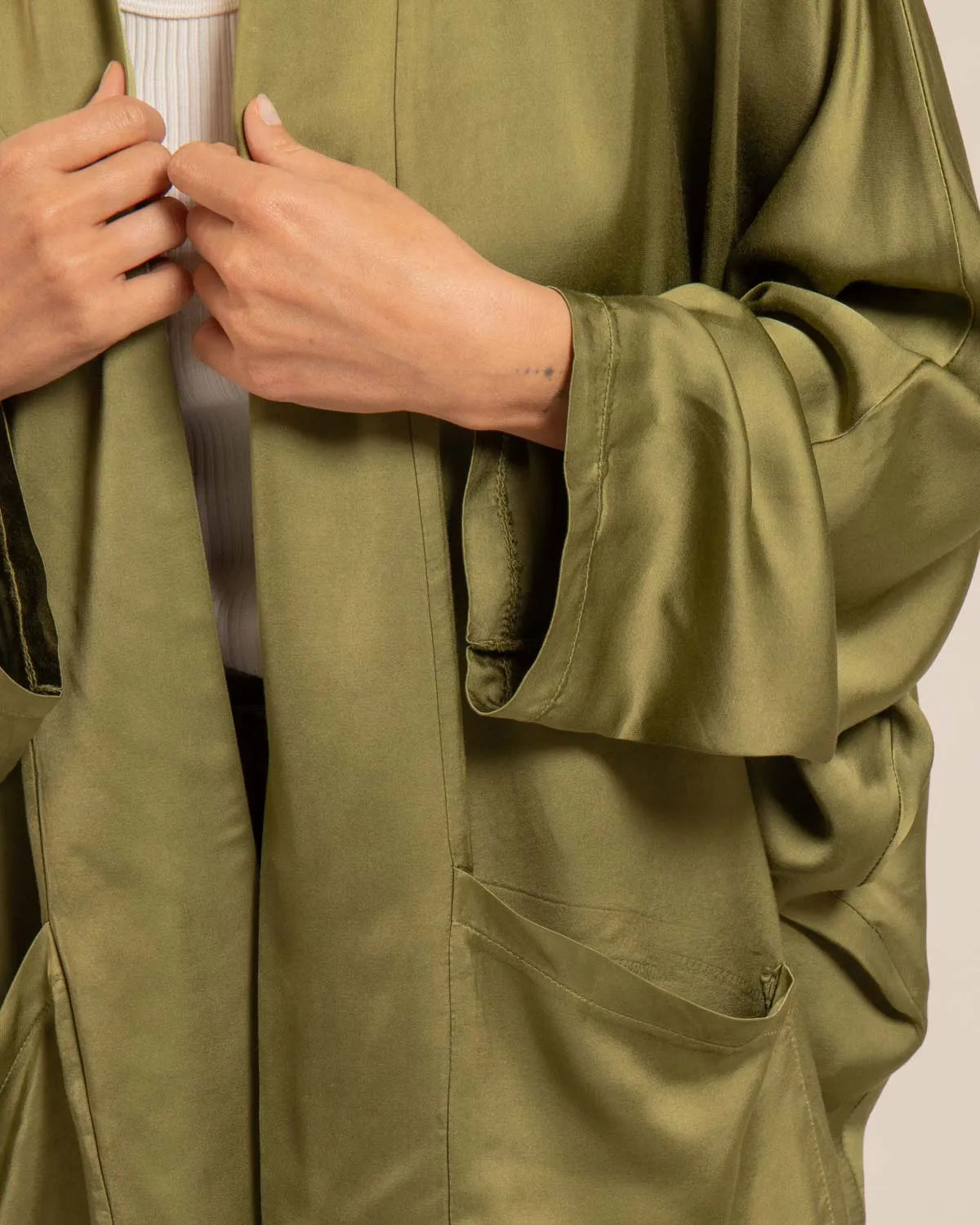 AOKYANOS Chicago Kaki Light veste kimono kaki viscose