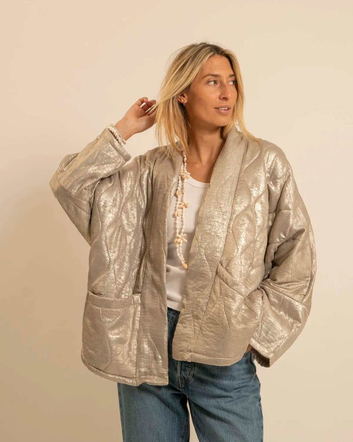 AOKYANOS Chicago irisé kimono gold taille unique