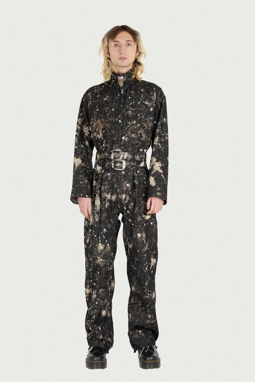 Jeanne Friot Delphine combinaison jean délavé ceinture