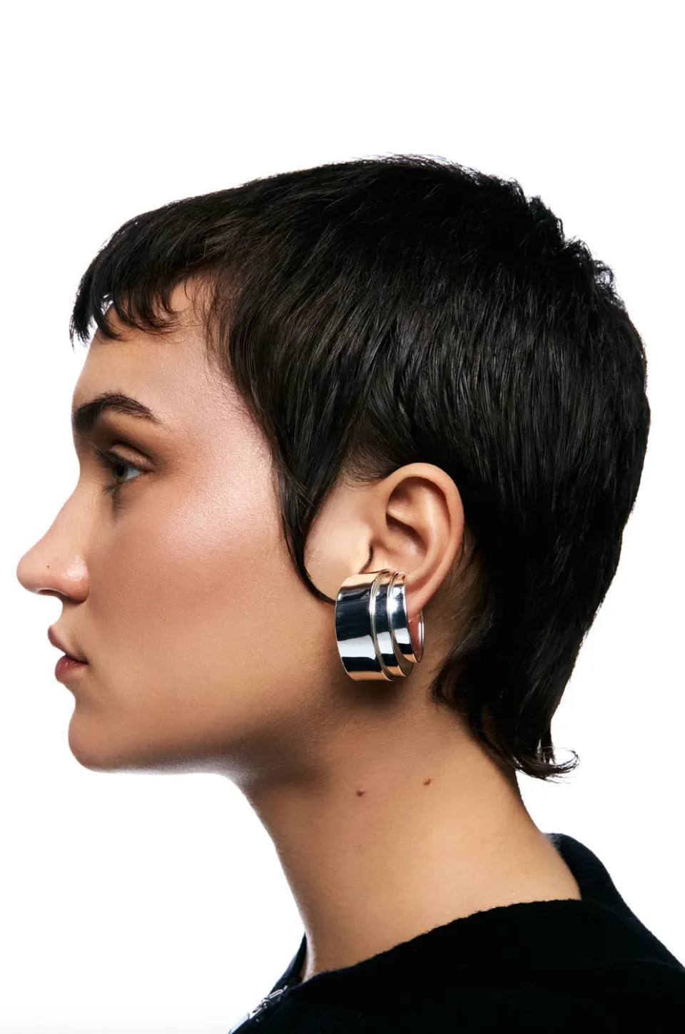 Jeanne Friot 3-Ribbon Big Ear Cuff manchette argent