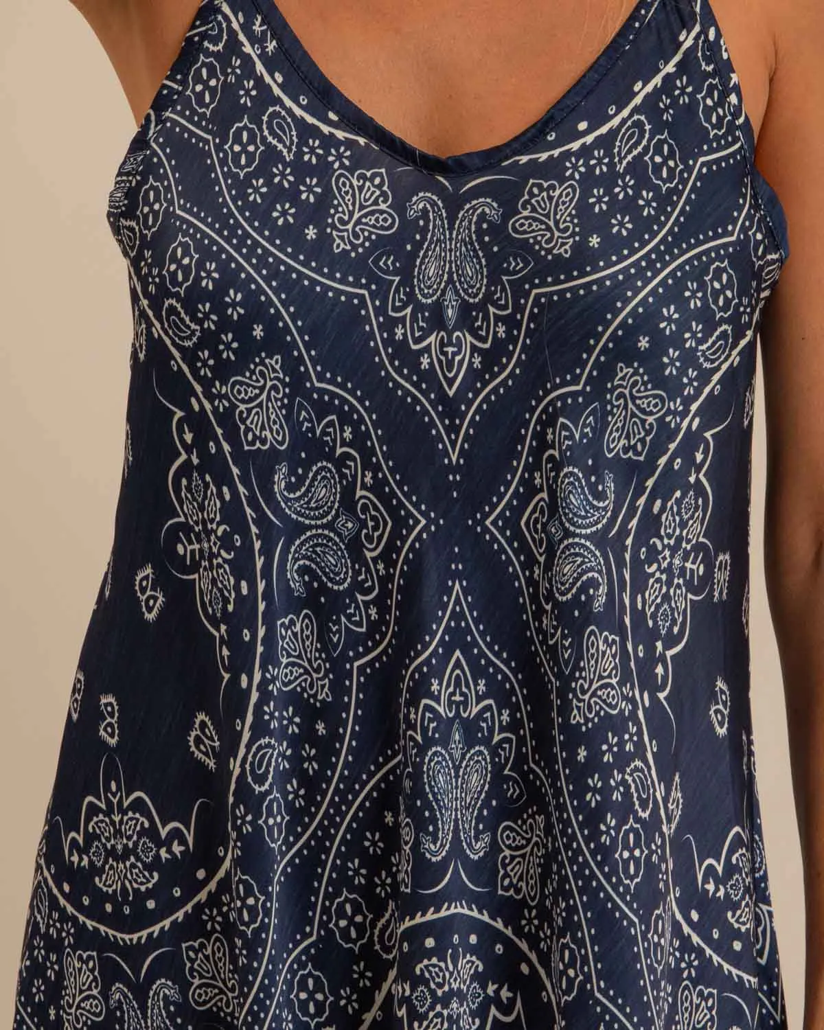 AOKYANOS Buffalo Bandana Navy robe viscose taille unique