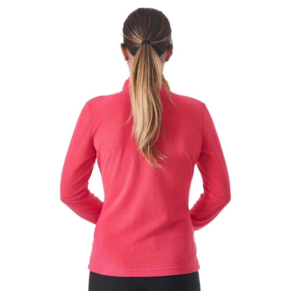 Lhotse Sofia Raspberry polaire demi-zip framboise grid