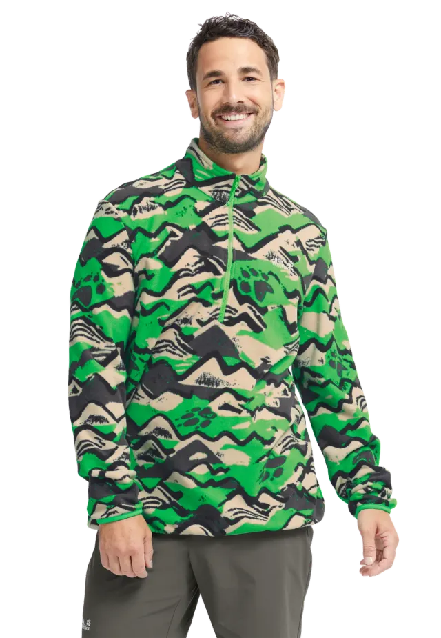 Jack Wolfskin Paw Era 100 Print Hz M pull polaire homme demi-zip