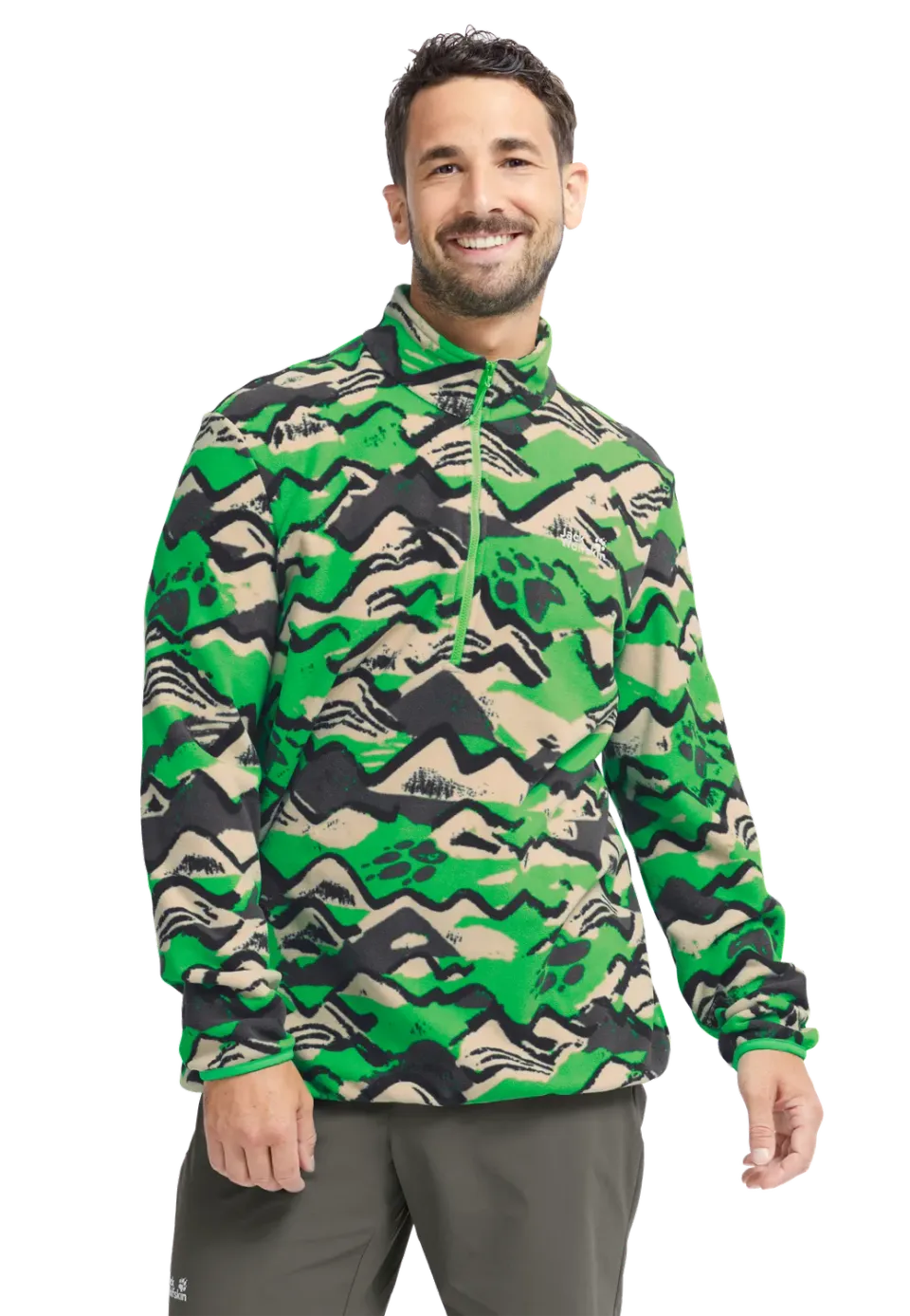Jack Wolfskin Paw Era 100 Print Hz M pull polaire homme demi-zip