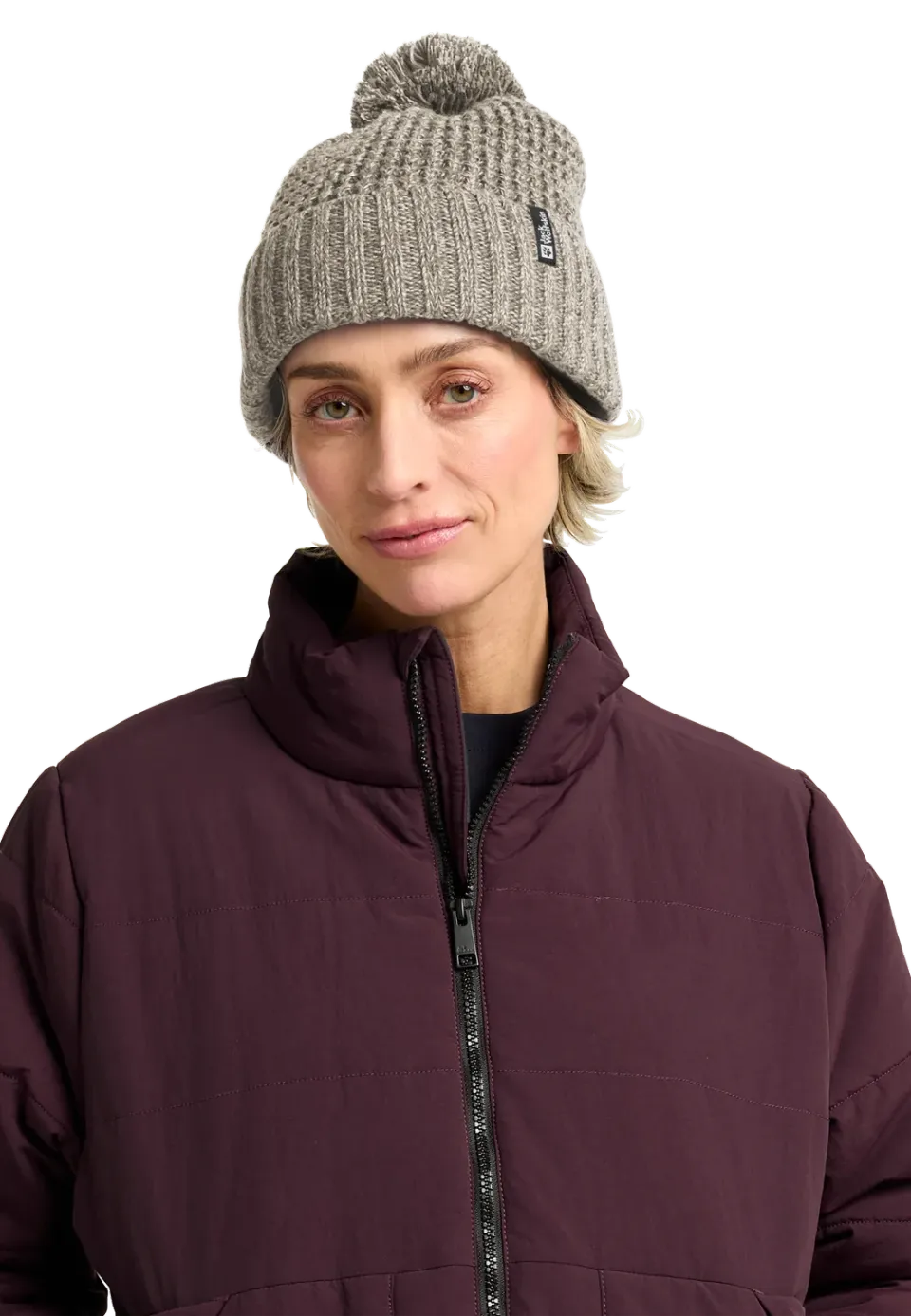 JACK WOLFSKIN MEDLEY KNIT BEANIE W bonnet pompon polaire
