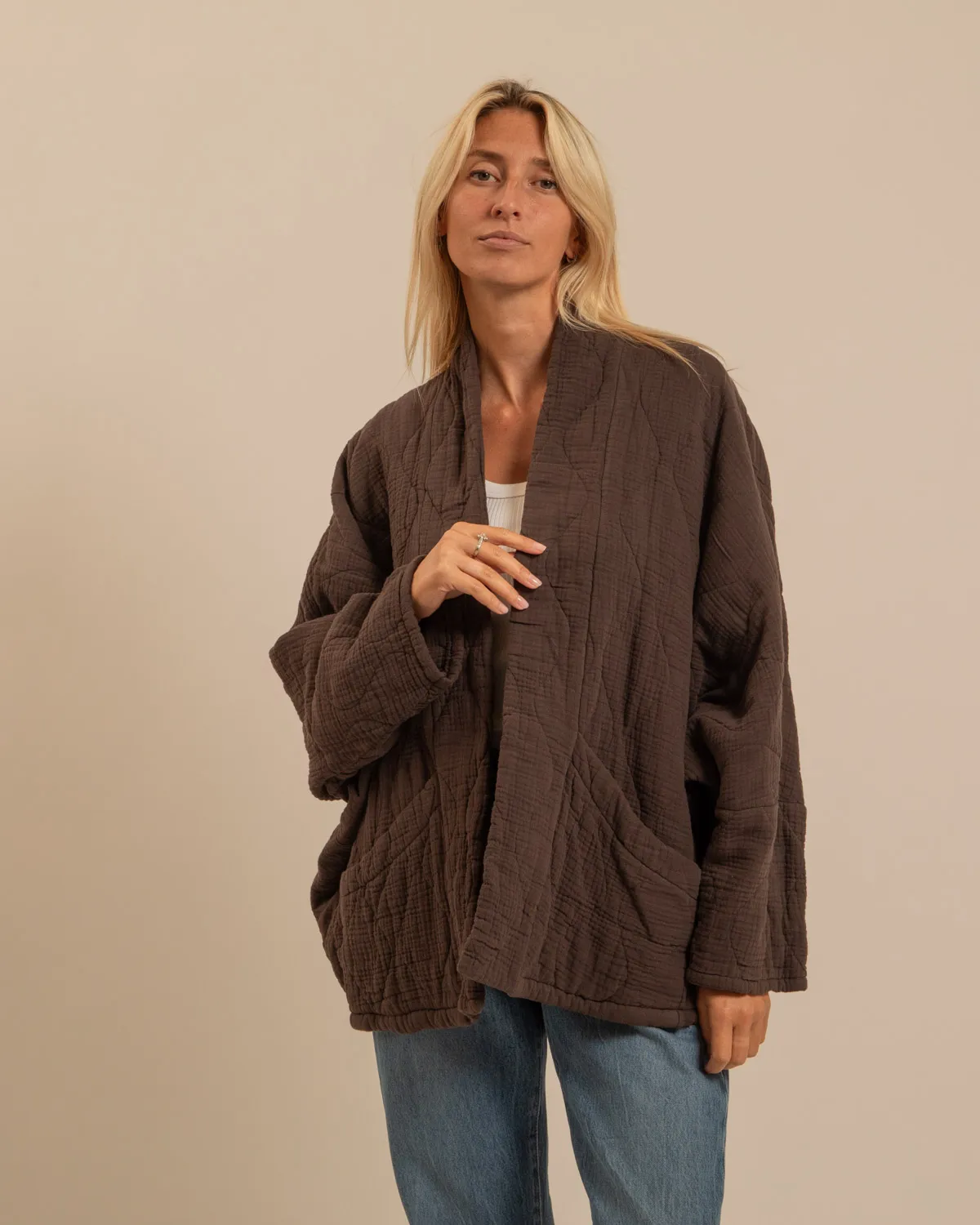 Aokyanos Chicago Chocolat kimono coton matelassé