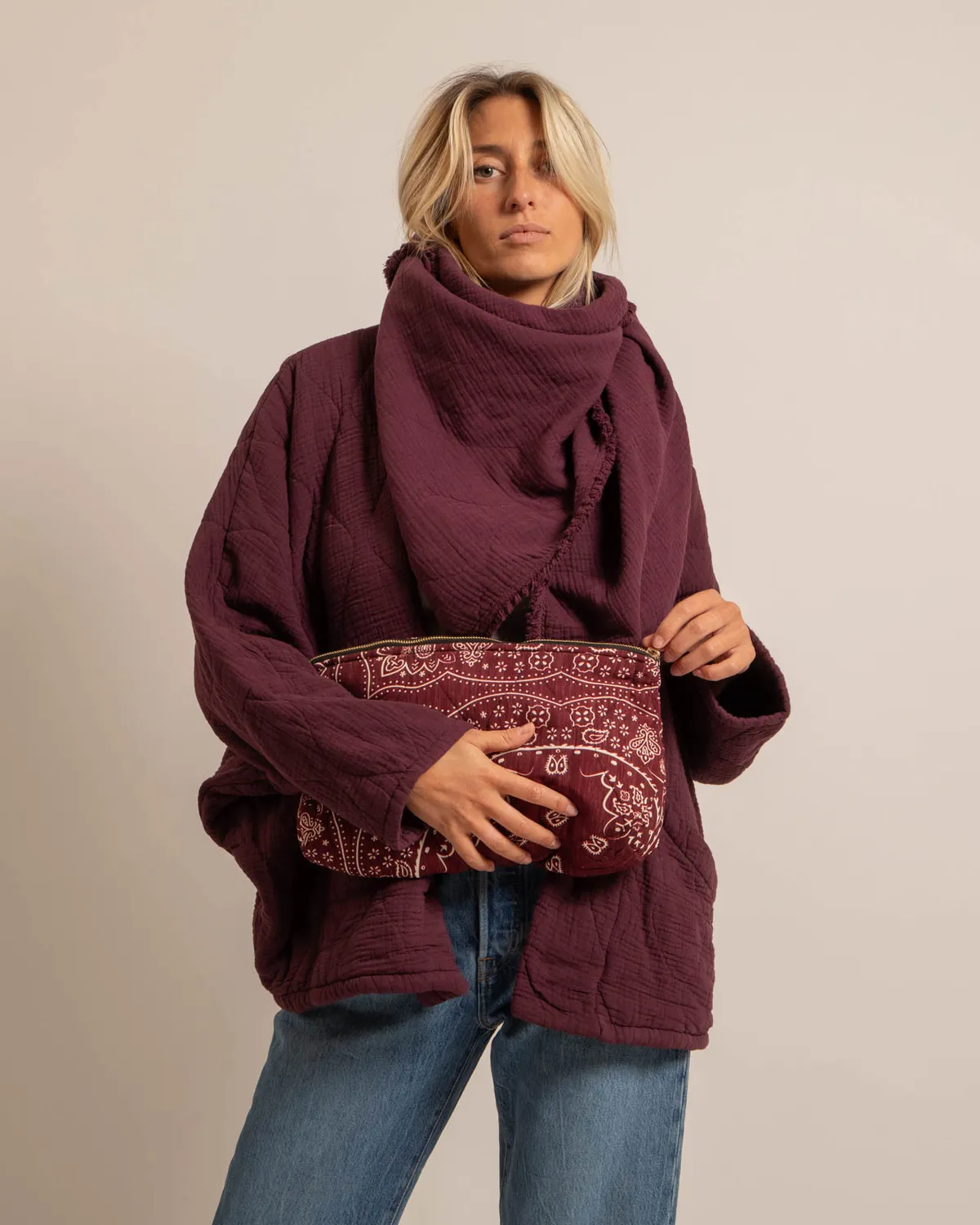 Aokyanos Orlando Bandana Bordeaux pochette viscose