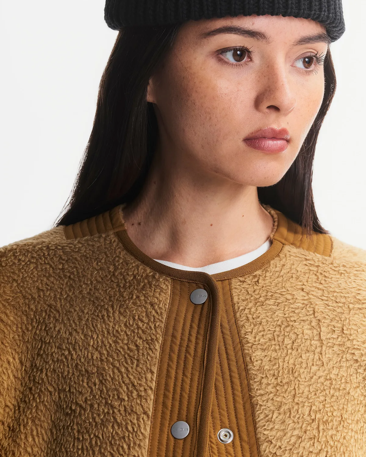 Orage Grizzly Pile cardigan polaire femme Umber