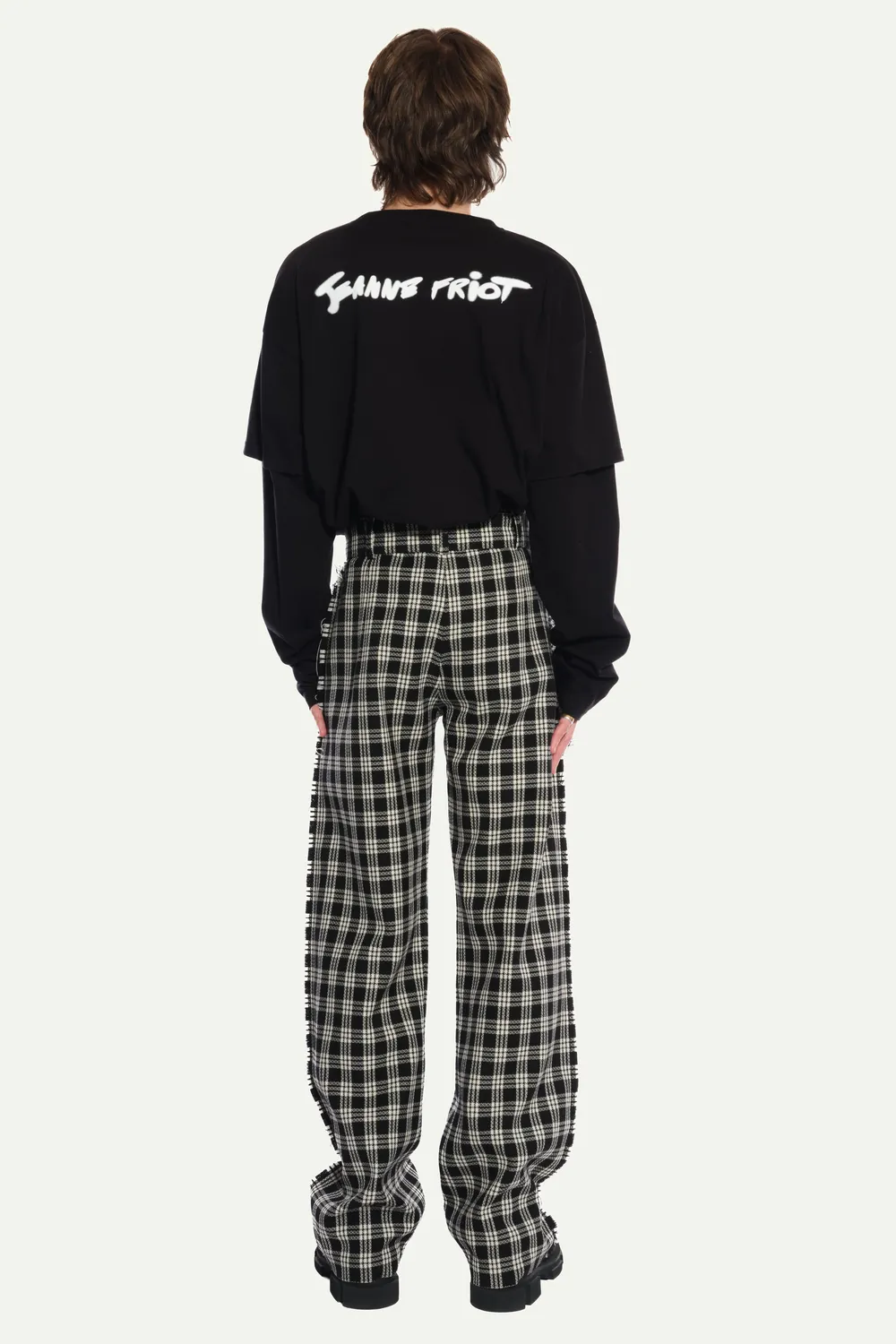 Jeanne Friot Tartan Suit Pantalon tailleur tartan noir blanc