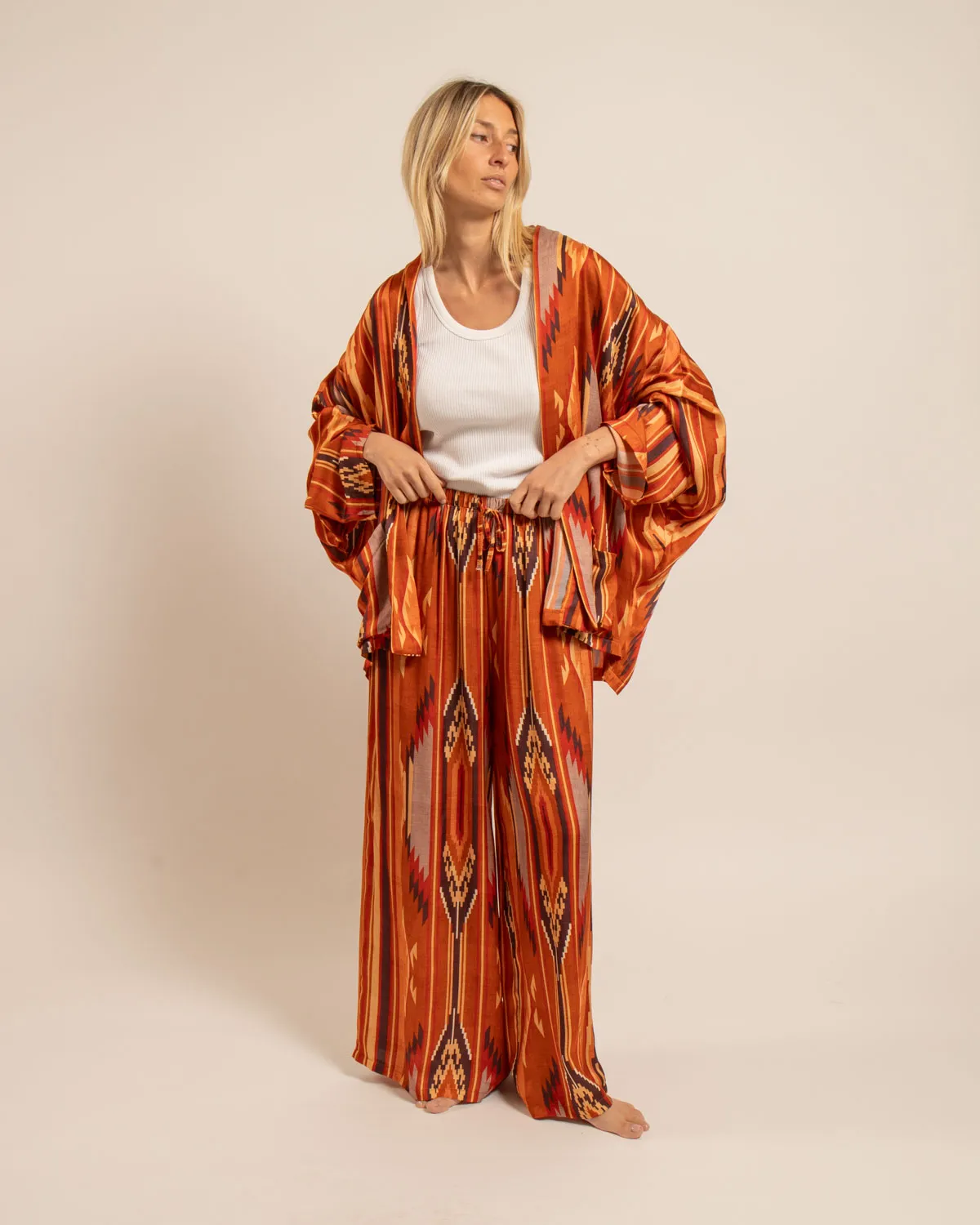 AOKYANOS Chicago Koda Terra Light veste kimono imprimé