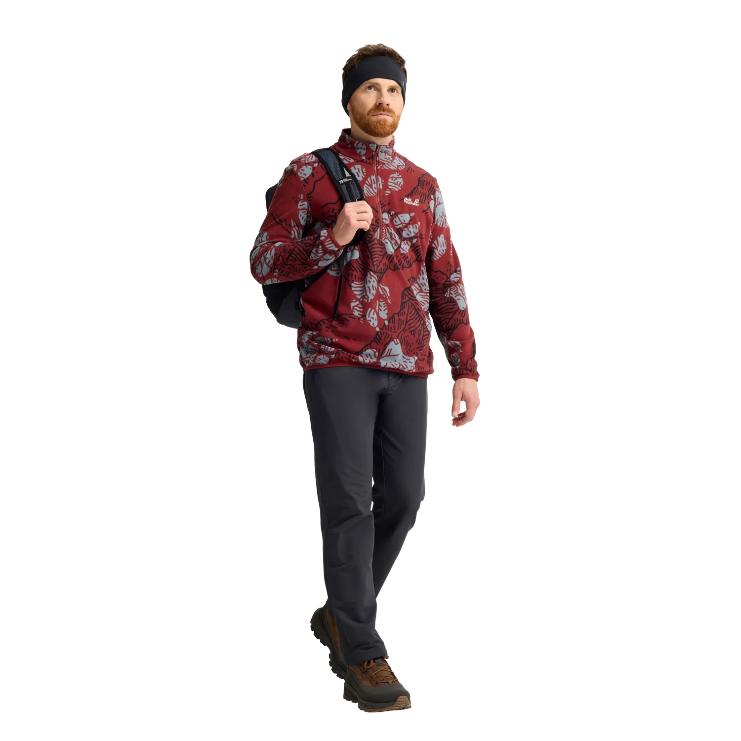 JACK WOLFSKIN PAW ERA 100 PRINT polaire homme demi-zip