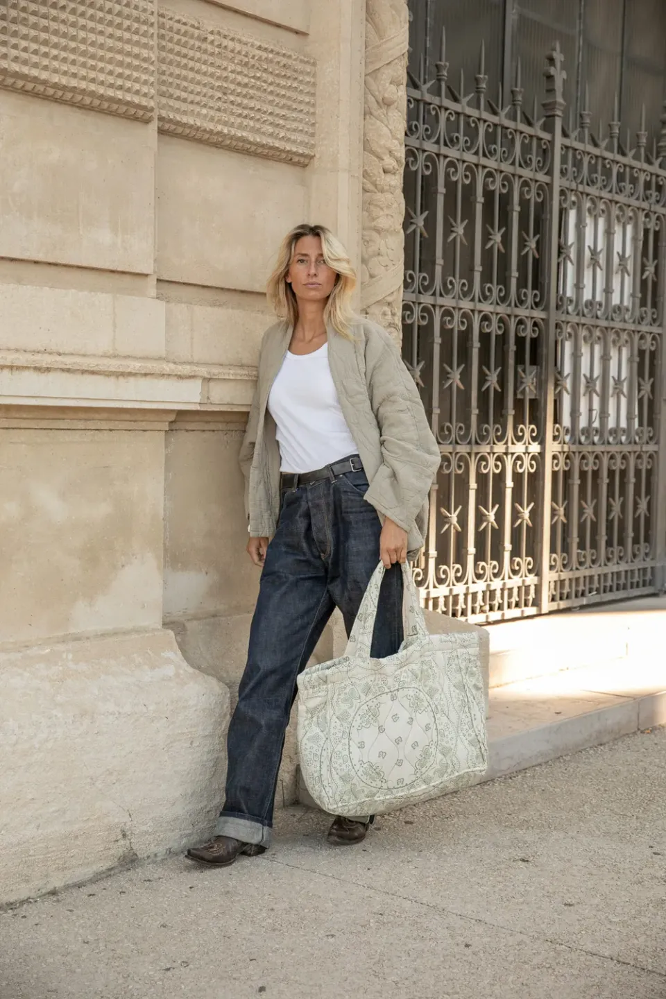 Aokyanos Chicago Beige veste kimono coton taille unique
