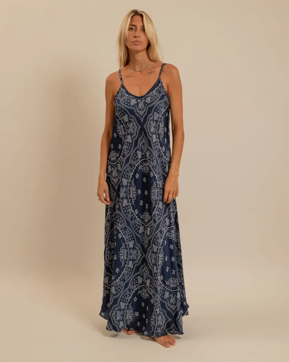 AOKYANOS Buffalo Bandana Navy robe viscose taille unique