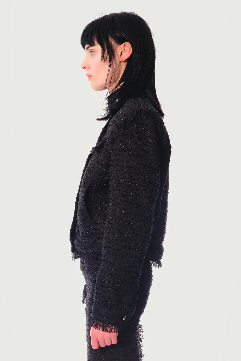 Jeanne Friot Micheline veste tweed noir 2XL