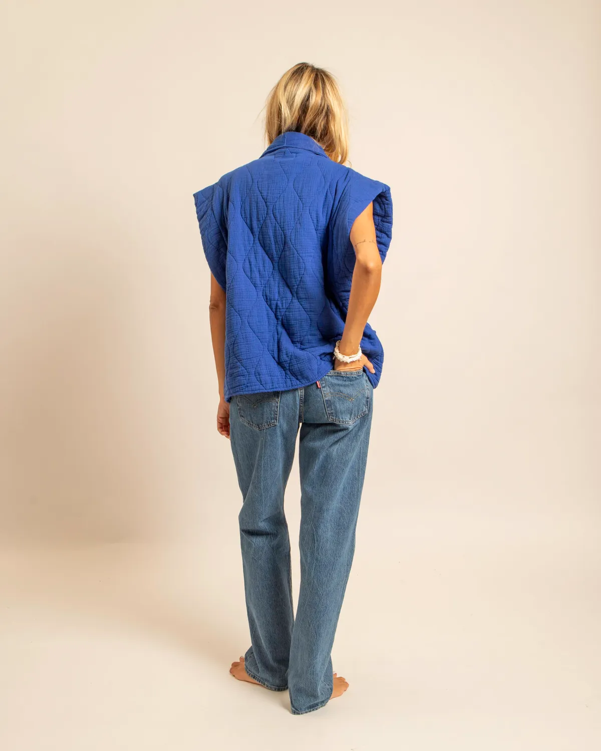 AOKYANOS Brooklyn Bleu gilet coton taille unique
