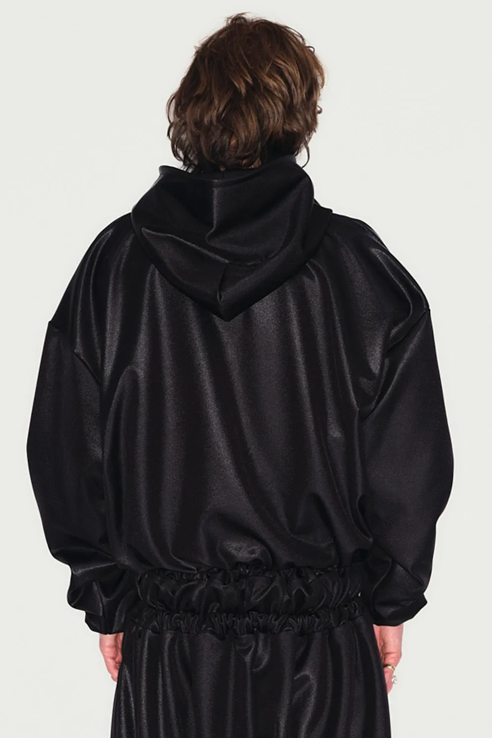 Jeanne Friot Shiny Hoodie sweat noir brillant
