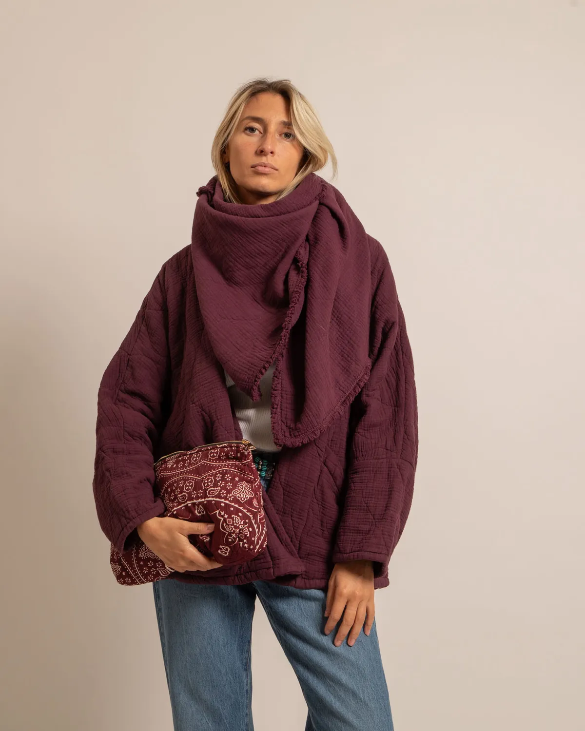 AOKYANOS Toronto chèche bordeaux gaze coton 120 cm
