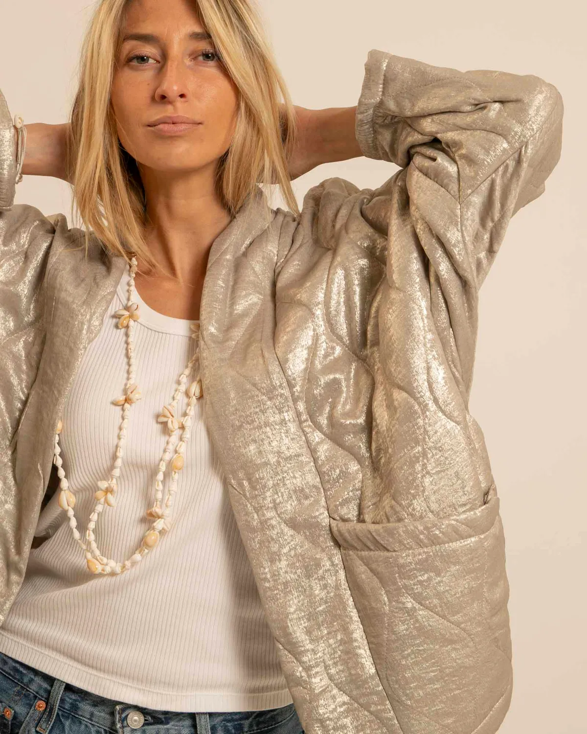 AOKYANOS Chicago irisé kimono gold taille unique