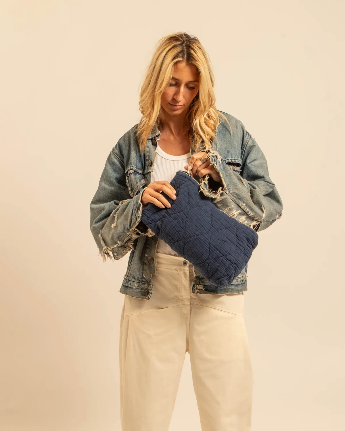 AOKYANOS Orlando Nuit pochette matelassée viscose
